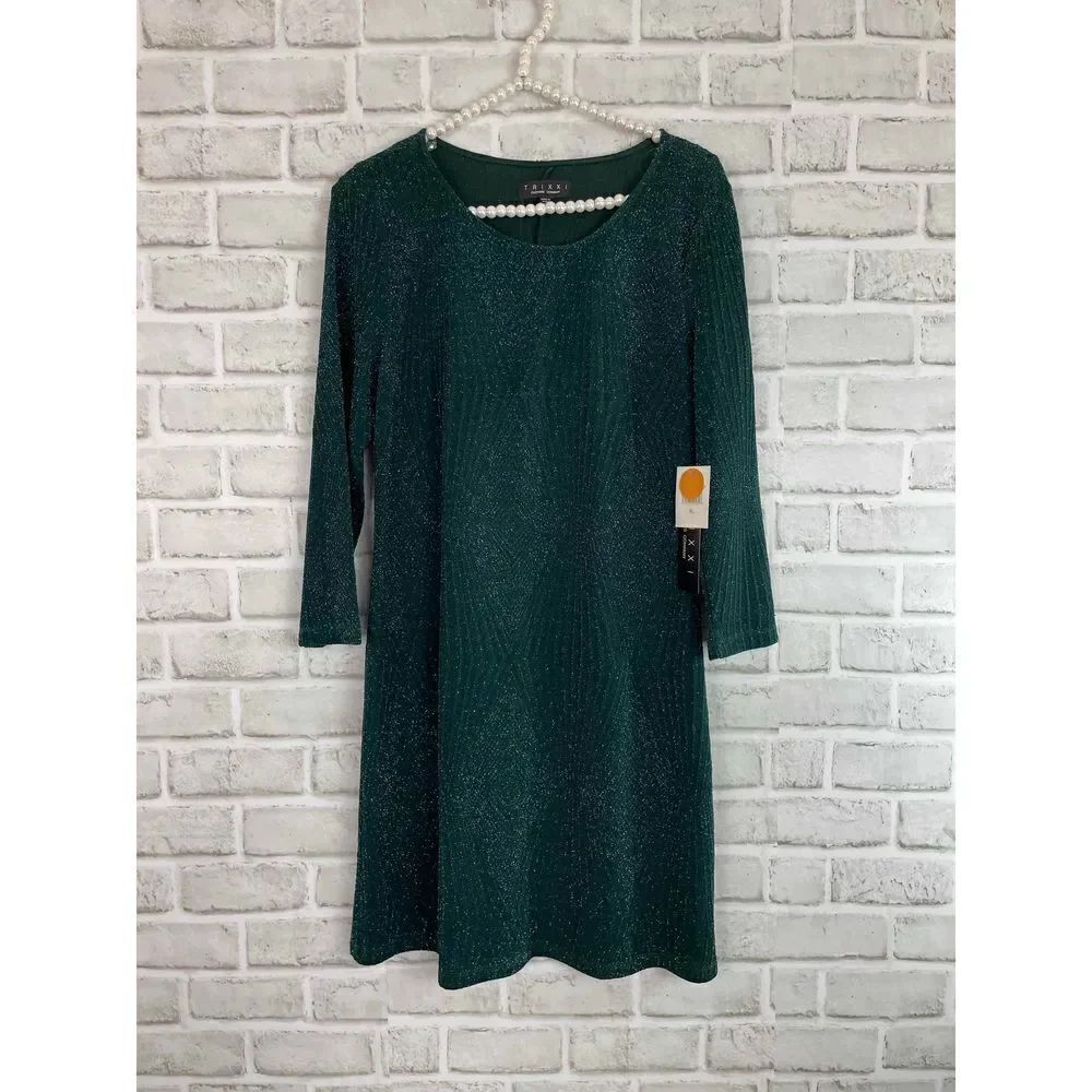 Trixxi Bodycon Green Sparkle Bling Mini Party Dress Sz XL New